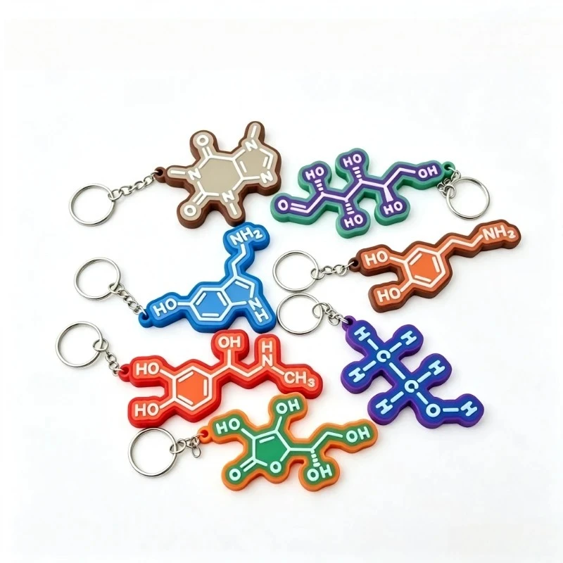 Porte-clés Série Éléments Chimiques Scientifiques, Breloque Imprimée en 3D, Pendentif pour Sac et Voiture, Bijou Cadeau pour Étudiants (Homme/Femme)