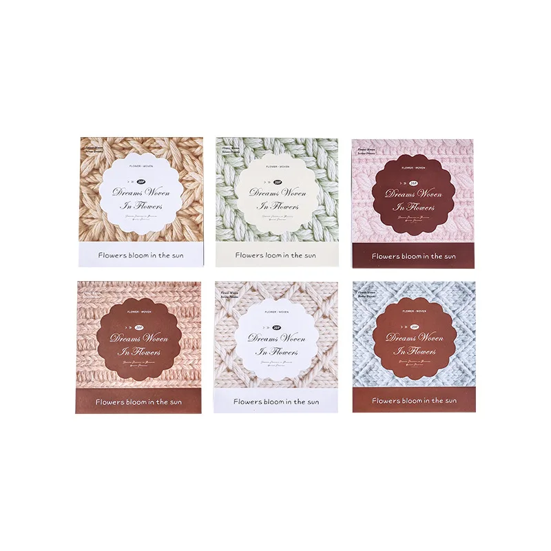 

6packs/lot Memo Pads Material Paper Flower Weaving Clear Dreams Junk Journal Scrapbooking Retro Background Decoration Paper