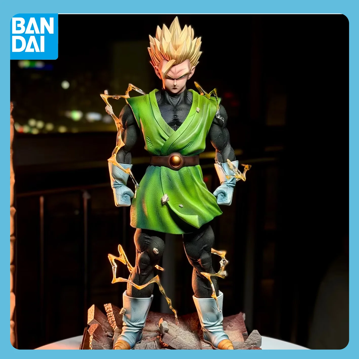 Фигурка Гохана из Dragon Ball, 32 см, в зеленом костюме, с двумя скульптурами головы, аниме-фигурка из ПВХ, коллекционная модель, подарок для мужчин