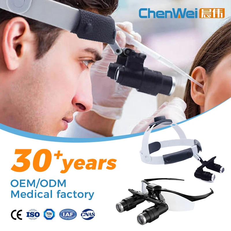 Chenwei 4.0X head bend ENT General Surgery Microsurgery Veterinary Kepler Binocular Loupe