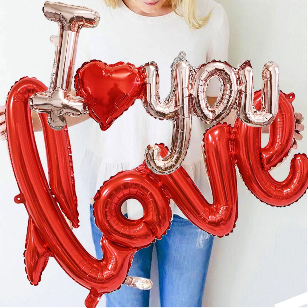 108cm Large Red LOVE Letter Foil Balloons Wedding Valentine's Day Anniversary Birthday Party Photo Props Bridal Shower Supplies