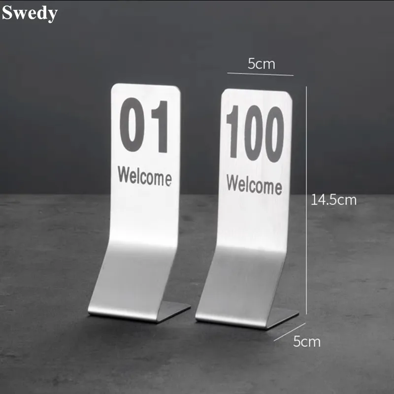 

Restaurant Stainless Steel Table Number Card Holder Decorative Metal Wedding Table Number Stand Place Card Holder