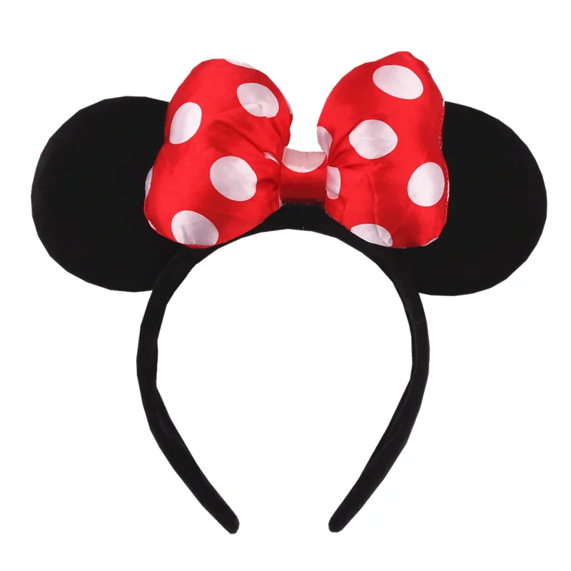 1 Stück Mausohren-Stirnband für Mädchen und Kinder, 10,2 cm, gepunktete Schleife, Haarband, Urlaub, Party, Reisen, DIY-Haarschmuck