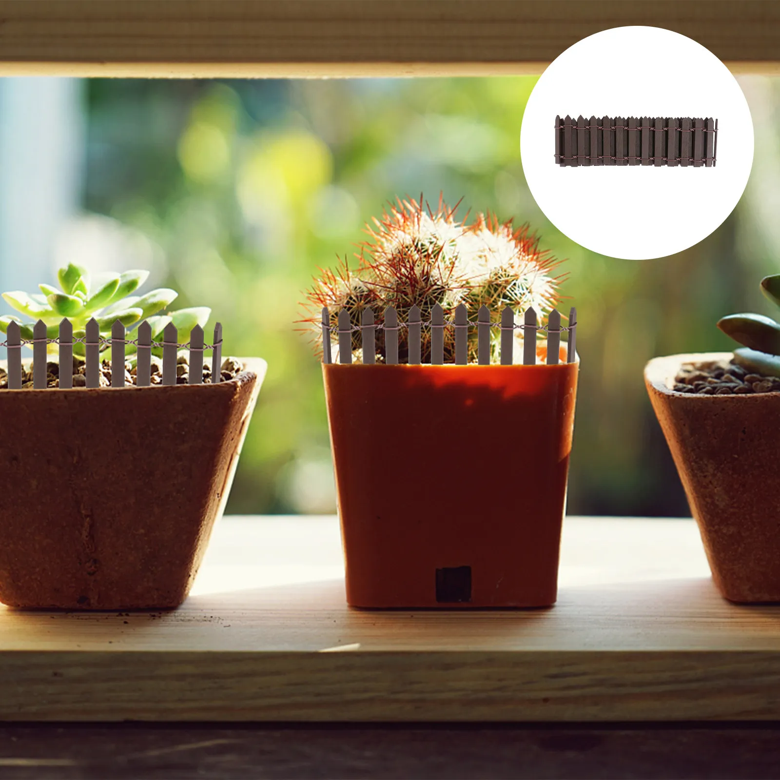 Clôture en bois miniature 100 cm x 5 cm, ornement pour pot de plantes, jardin féerique, mini-maison, clôture d'arbre de Noël, bordure flexible DIY