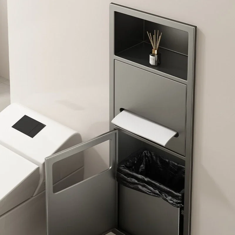 

Insert toilet tissue niche, toilet trash can niche