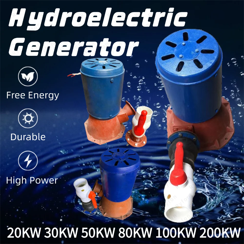 

20KW 30KW 50KW 80KW 400V 200KW Hydraulic Generator 100KW 220V Single-Phase 380V Three-Phase Angled-Blade Hydraulic Generator