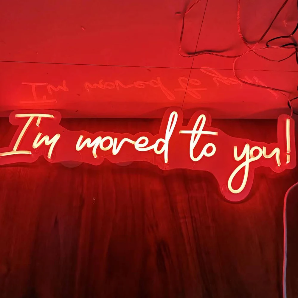 Customized Neon Words I’m Moved To You Led Neon Wall Art Lighted Pictures Decorations Vibes Light Set Novelty Night Lightings