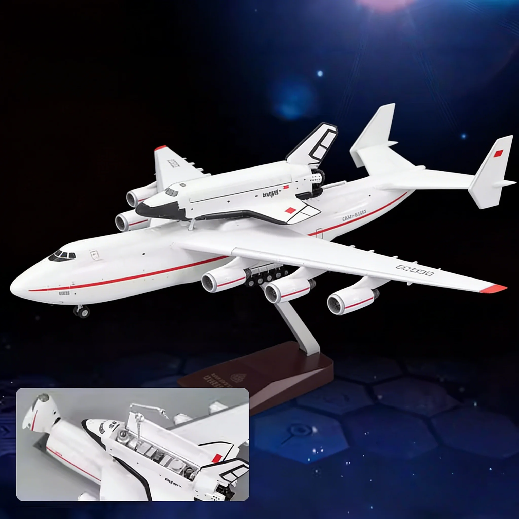 Antonov AN-225 Space Shuttle Model Display Piece 1:200 Scale Replica Aircraft Toy Features Landing Gear and Direct Model Gift