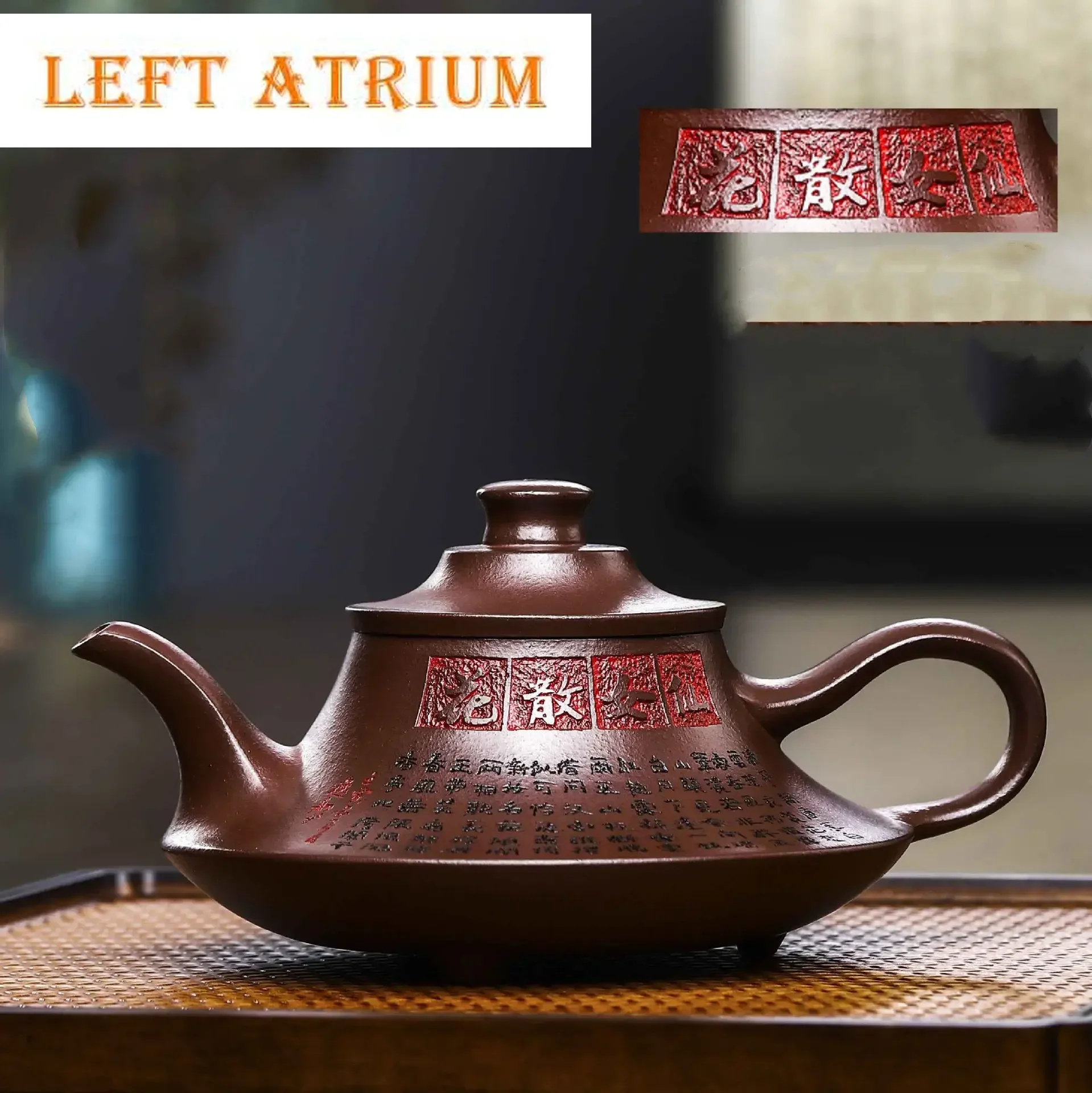 

340ML Chinese Yixing Purple Clay Teapot Handmade Raw Ore Zhu Mud Tea Pot Home Zisha Teaware Antique Beauty Filter Tea Kettle
