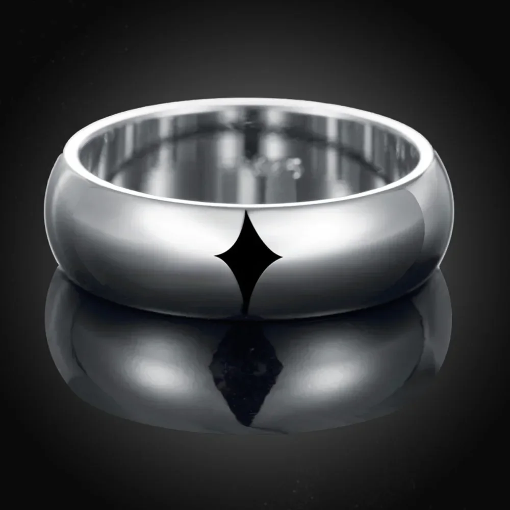 Women's High Quality 925 Sterling Silver Smooth Round Ring