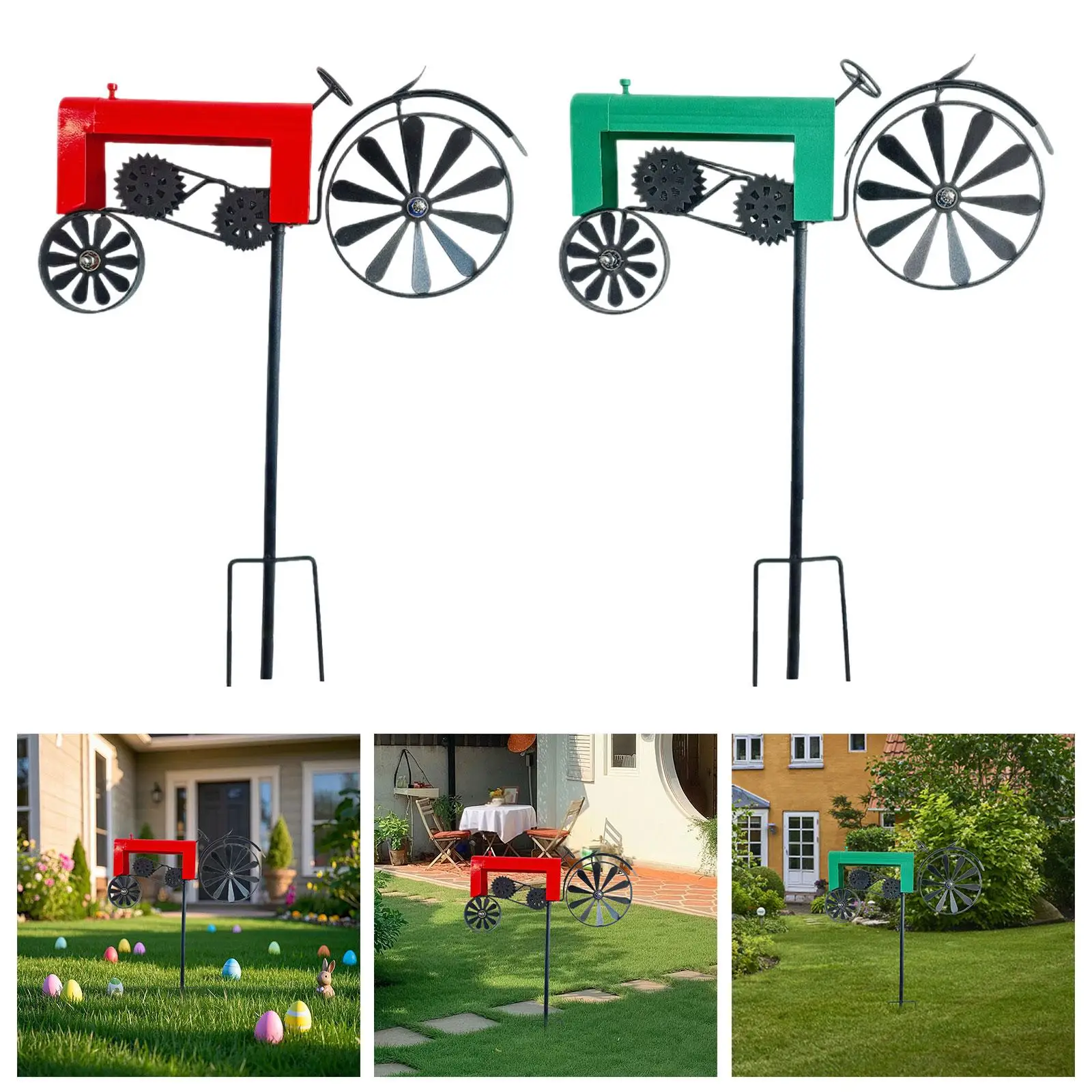 

Metal Garden Tractor Windmill Art Decoration Waterproof Vintage Metal Tractor Wind Spinner for Path Yard Backyard Home Indoor