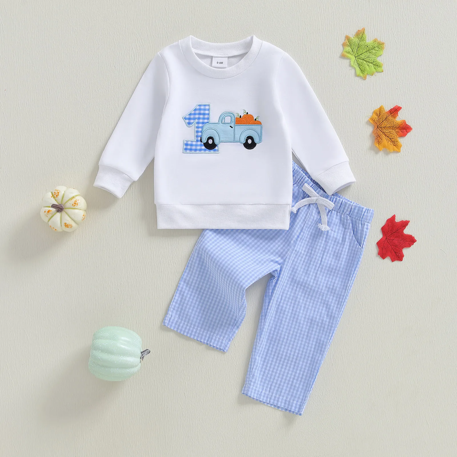 2026 الشتاء طفل رضيع 2 قطعة الزي الخريف طويلة الأكمام عدد اليقطين التطريز البلوز فستان أطفال مع سروال داخلي الملابس الدافئة