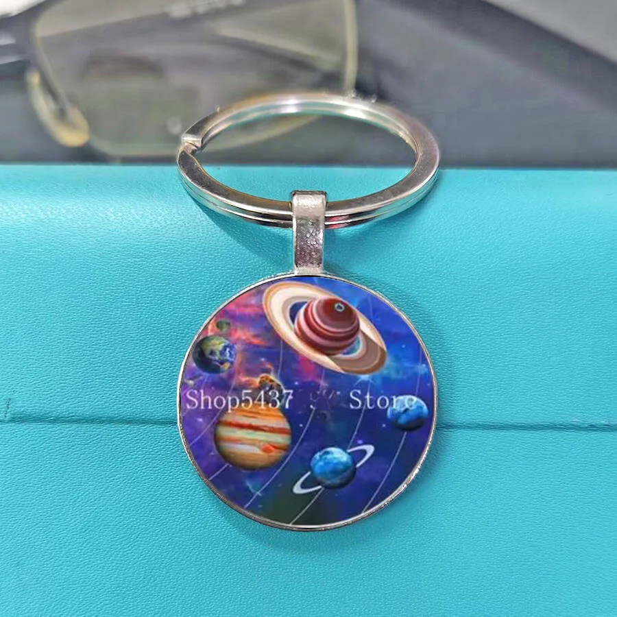 Deep Galaxy Planet Colorful Planet Pattern Keychain Gift for Girlfriend and Best Friend High Beauty Internet Celebrity Pendant