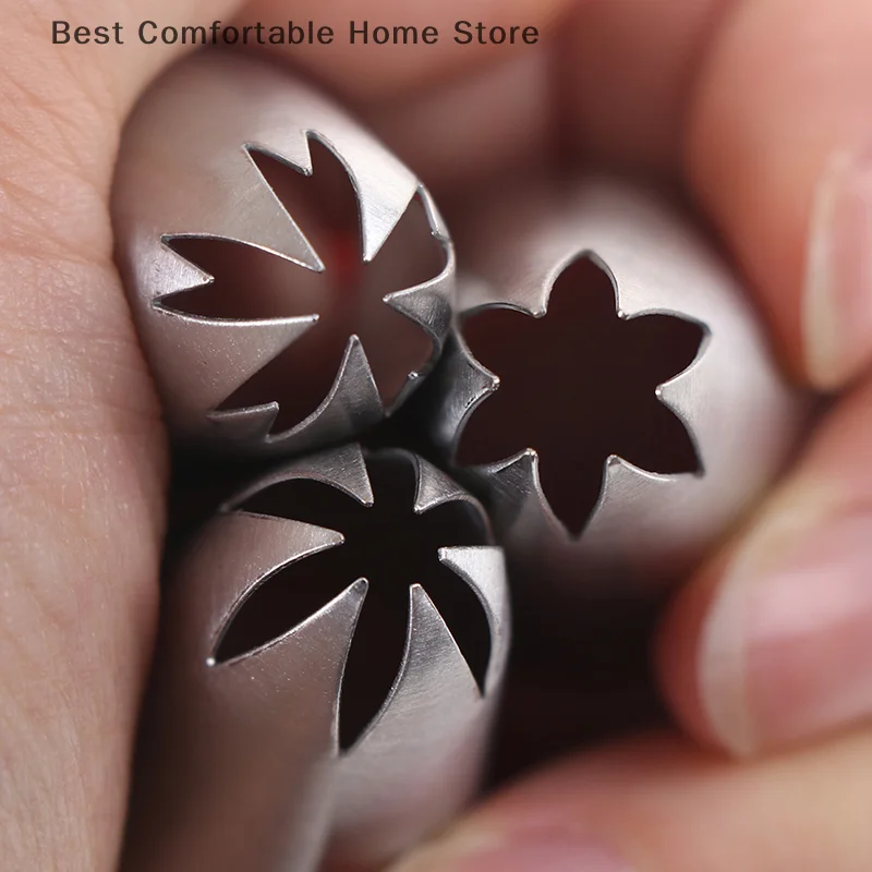 1Set Medium Icing Piping Pastry Nozzle Tips Baking Tool Stainless Steel Nozzles
