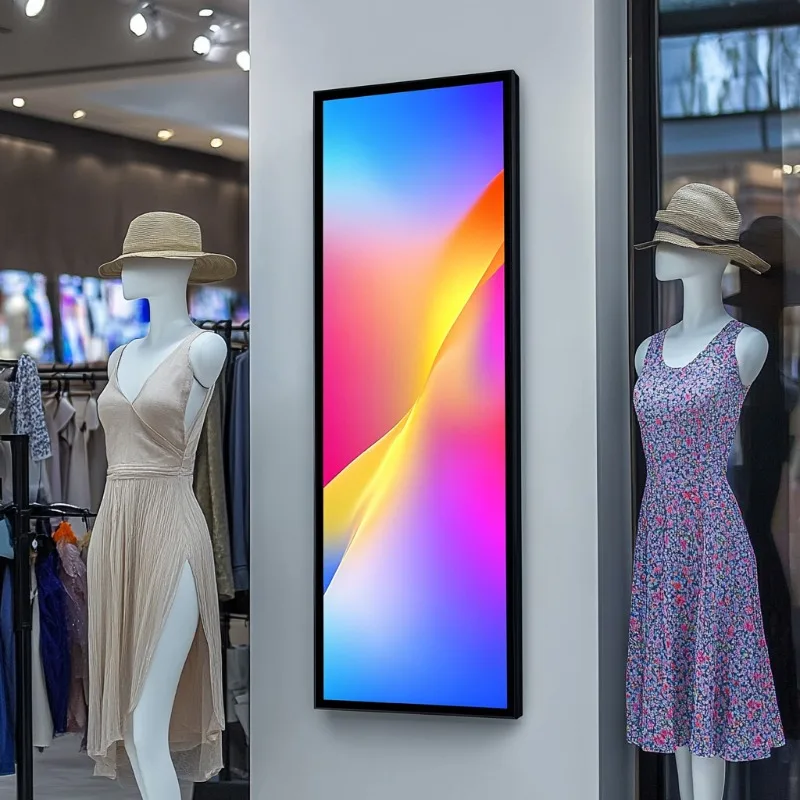 Retail Store Shelf Title Edge Bar Panel Advertising Screen Bar Touch Screen Ultra Wide Stretching Bar LCD