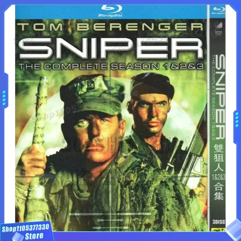 

American action thriller movie Double Sniper 1-3 BD high definition Blu-ray 3 discs
