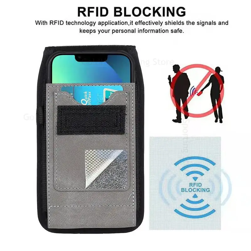 Pouch For iPhone 15 Pro Max Anti-theft Brush Waist Bag For Apple 14 13 12 11 Pro Max XR X XS 6 7 8 15 Plus Belt Flip Wallet Case