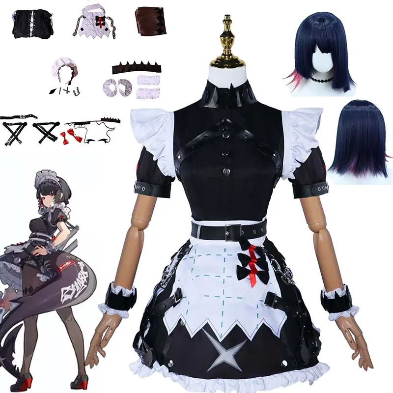 

Game Zenless Zone Zero Ellen Joe Cosplay Costume Uniform Wig Anime Halloween Party Costumes Masquerade Suit for Women
