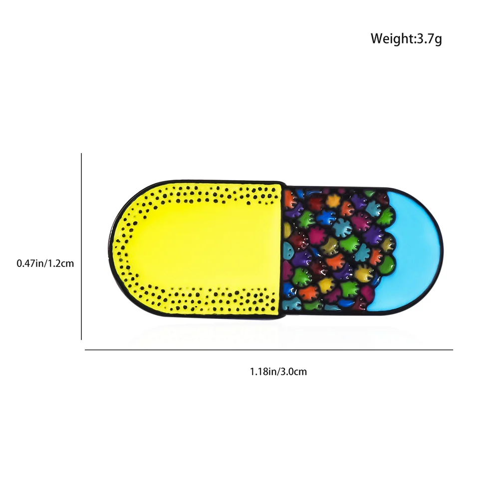 Harong New Capsule Pill Enamel Pin Exquisite Cute Medical Chemistry Science Badge for Friends Fashion Brooch Jewelry Gift