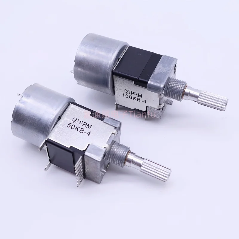 1PCS RK168 Motor Machine Drive Volume Potentiometer Dual B50K B100K Single row 8pin flower handle 25mm