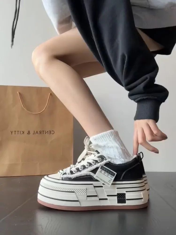 

Женская повседневная одежда Canvas oes Thi Bot Spor Poor Girl Sle 2022, новая модная плоская доска, увеличенная высота