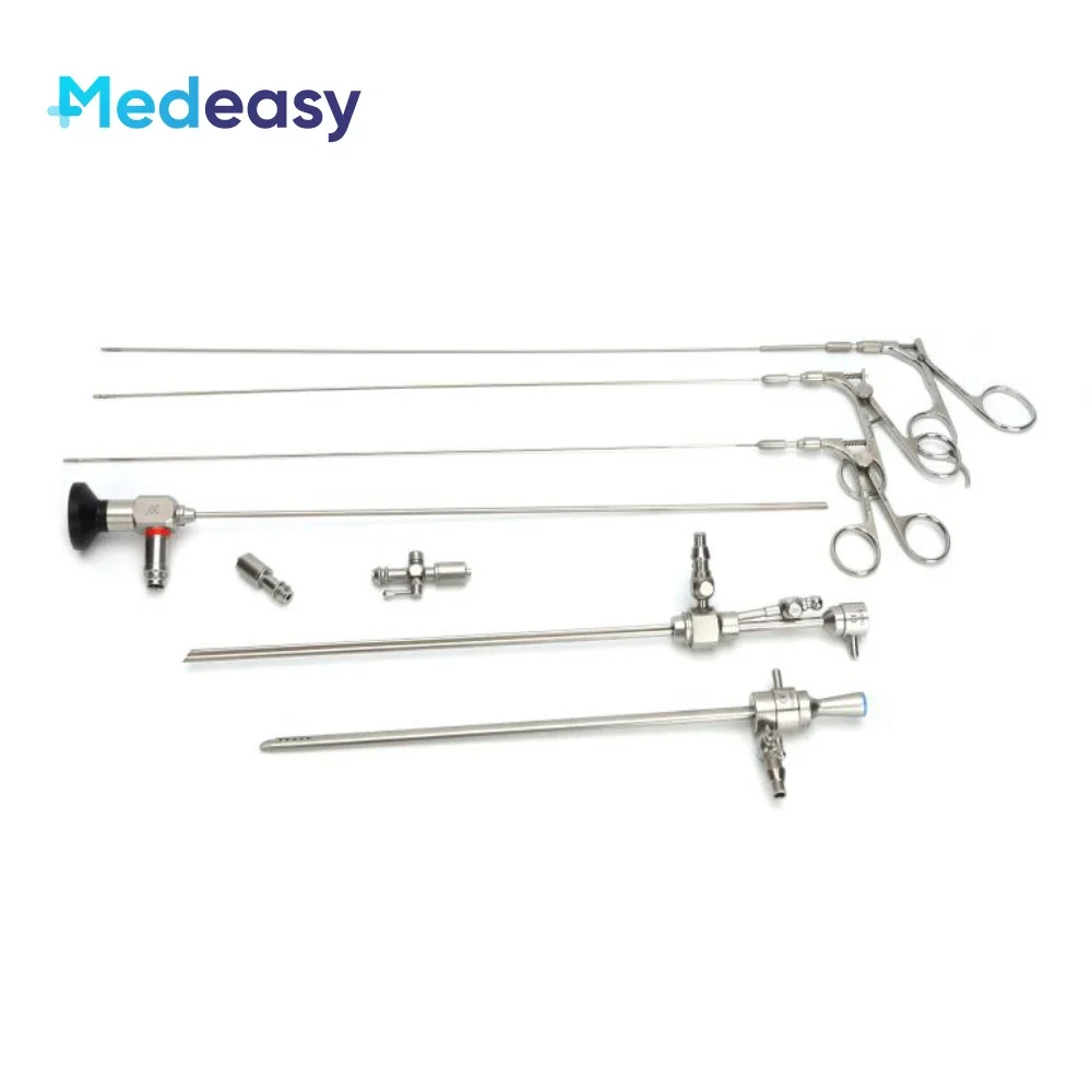 Gynecological Rigid Hysteroscopy Complete Set, with Working Element, Sheath & Hysteroscopic Biopsy Forceps