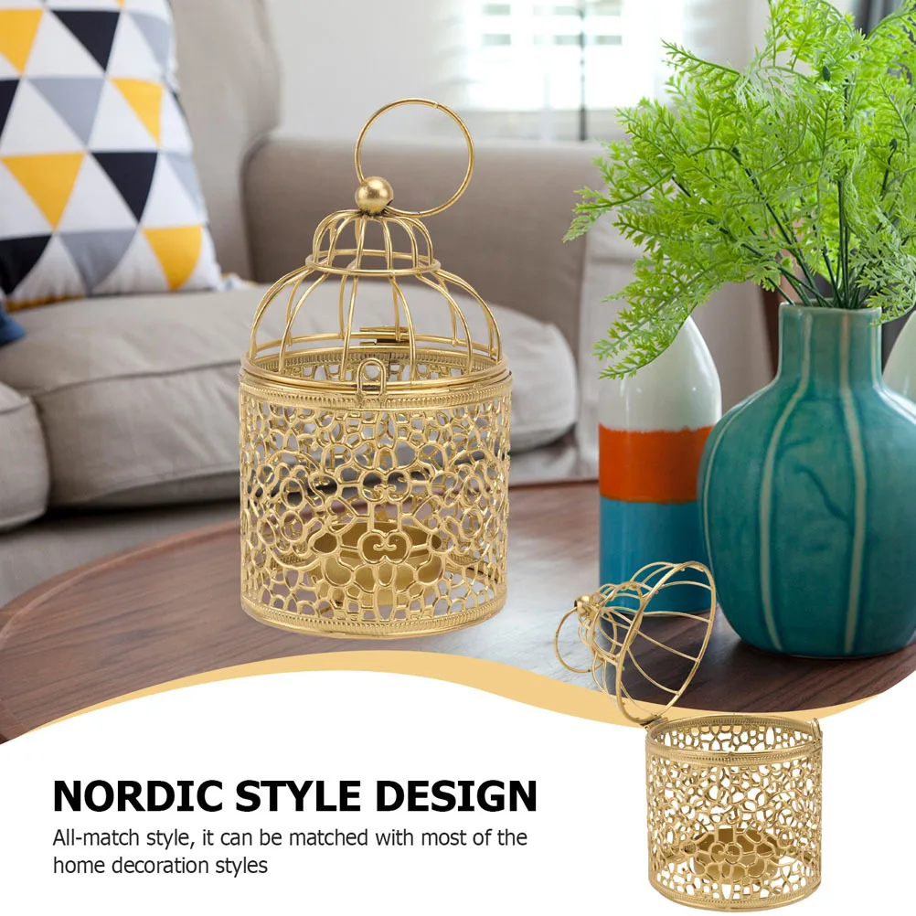 

2Pcs Birdcage Candlestick Iron Reinforced Decorative Holders for Dining Home Decor Holder