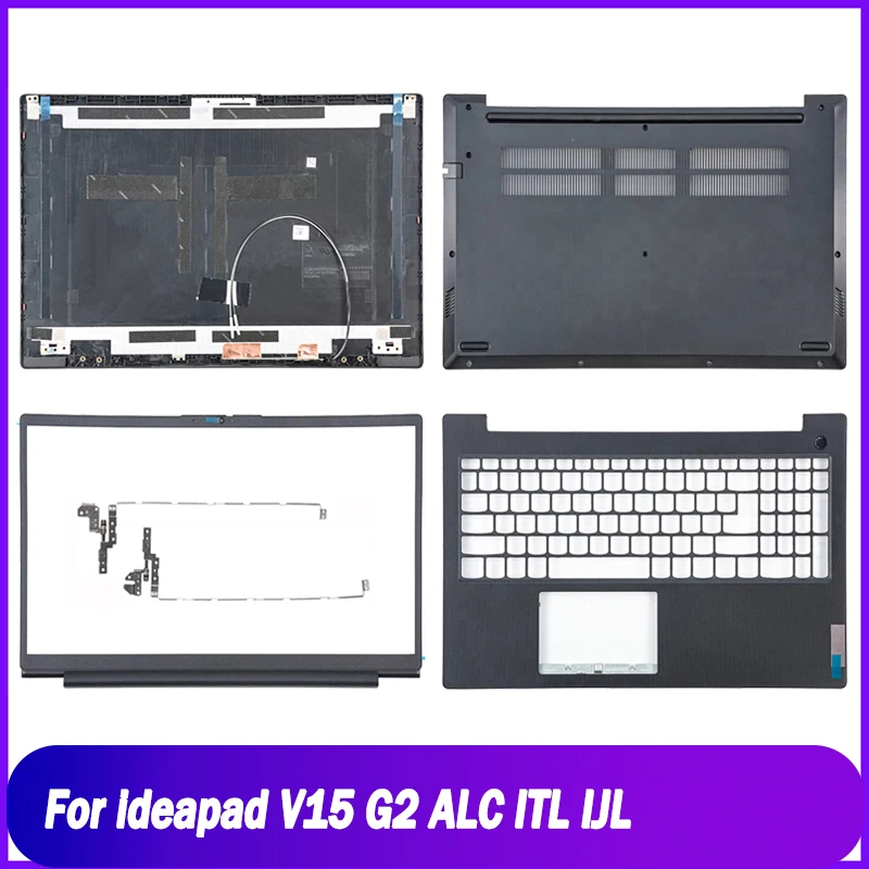 Nova tampa traseira para lenovo ideapad v15 g2 alc itl ijl portátil lcd capa traseira moldura frontal dobradiças apoio para as mãos caso inferior superior preto