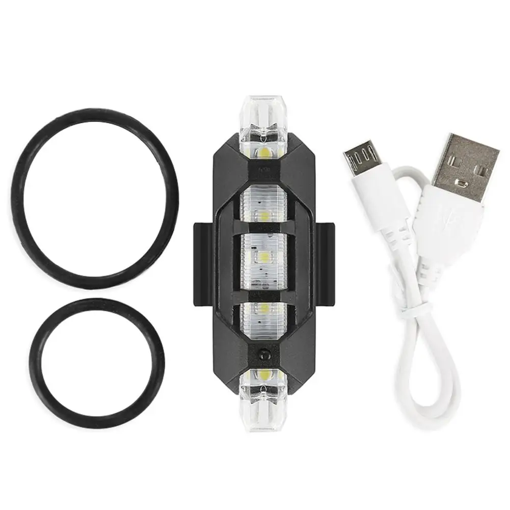 Luz LED trasera portátil para bicicleta de montaña, lámpara de advertencia recargable vía USB, resistente al agua