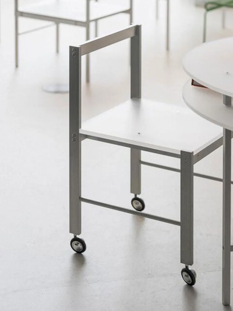 Frosted wheel transparent acrylic chair Internet celebrity dining chair simple household ins style casual shoe changing stool