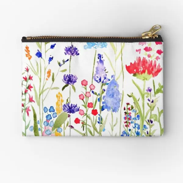 

Colorful Wild Flowers Watercolor Paintin Zipper Pouches Packaging Panties Pure Bag Small Storage Women Men Cosmetic Coin Pocket