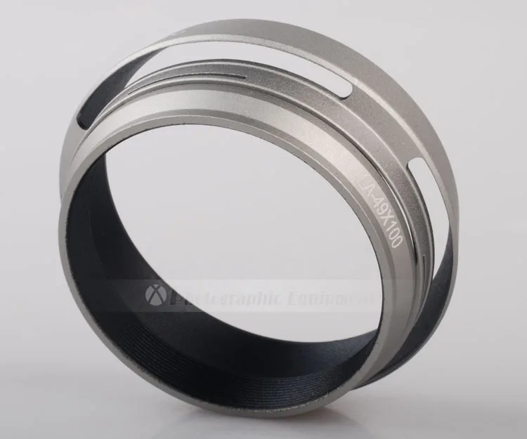 Adaptador de lente X100 de Metal de 10 piezas + parasol de lente LA-49 para cámara Fujifilm Fuji X100 X100S X100T X100F X100V X70