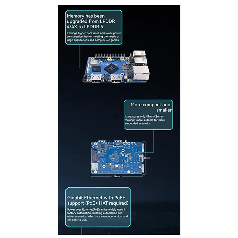 AA08-For Orange Pi 5 Pro 8GB RAM LPDDR5 لوحة كمبيوتر واحدة RK3588S Wi-Fi 5 & BT5.0 BLE Orange Pi 5 Pro لوحة تطوير M.2