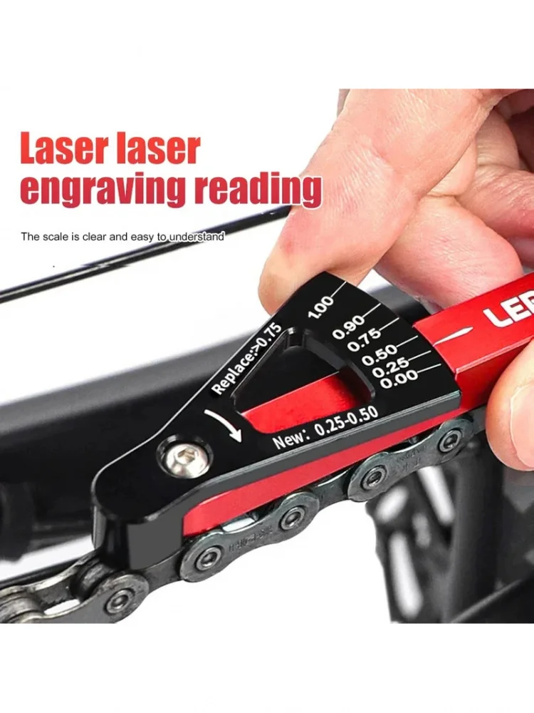 AliExpress MTB Bicycle Chain Wear Indicator Measurer Links Checker Aluminum Alloy Chains Gauge Measurement Road Bike Repair Accurate Tools
