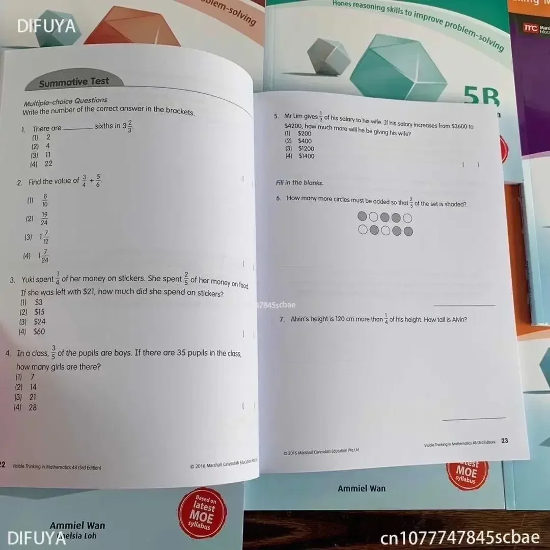 11 Books/Set SAP Visible Thinking in Math Book Grade 1-6 Children Learn Math Books Singapore Primary School Mathematics Textbook