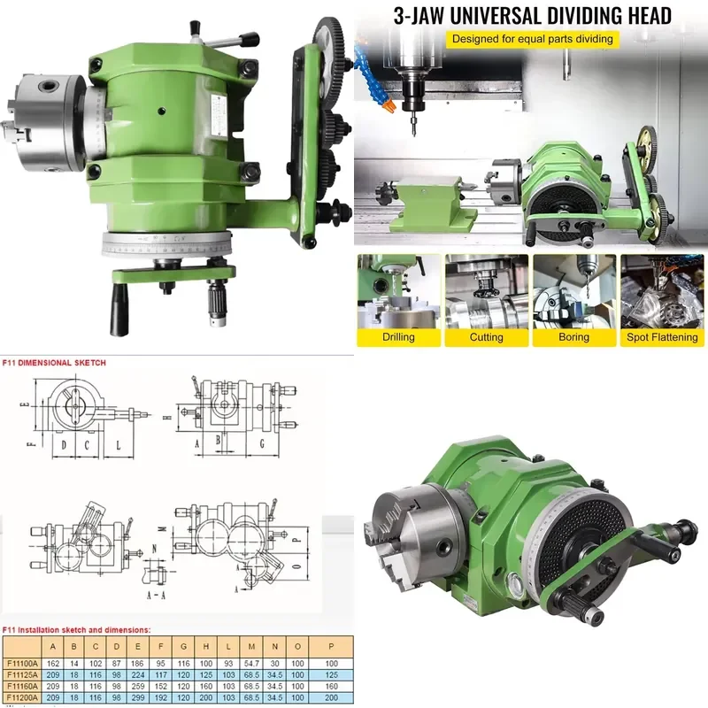 F11-160A Universal Frequency Divider for CNC Drilling Milling Machine Indexing with Tetroc and K11200 Lathe Chuck