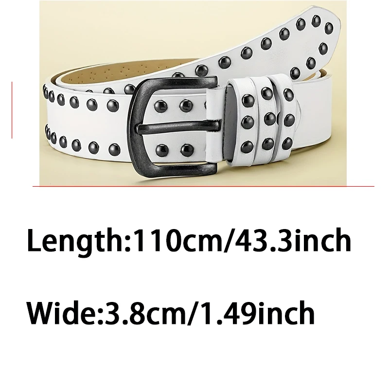 Men\'s Belt Retro Made Old Alloy Needle Buckle Belt Circular Rivet Women\'s Belt Punk Hip Hop Rock Style Jeans Belt Cheap Belt