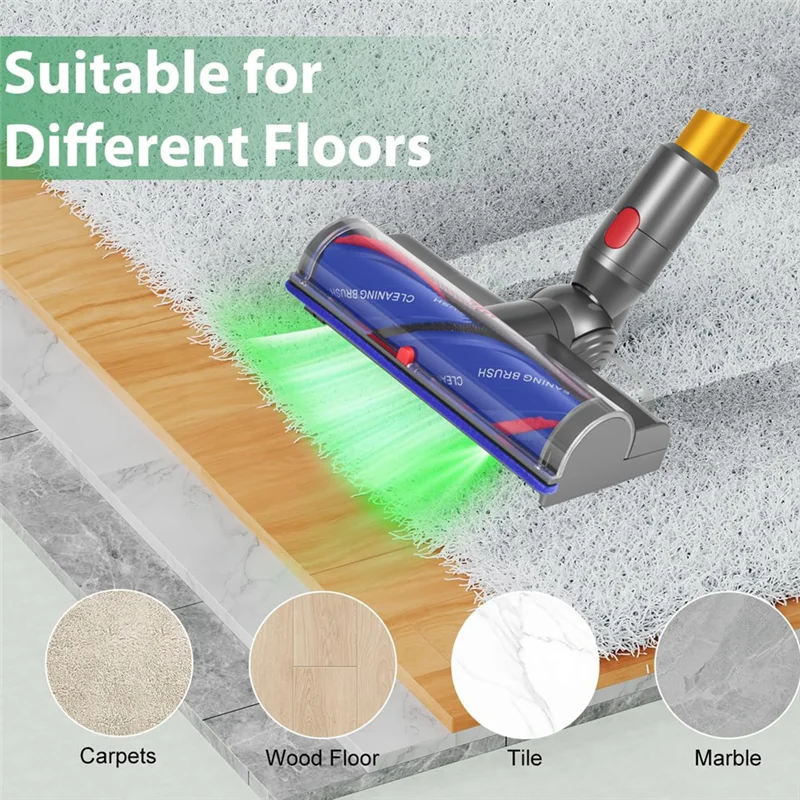 رأس محرك مباشر مع مصابيح أمامية LED لـ Dyson V7 V8 V10 V11 V15 رأس محرك مباشر سريع التحرير مبيعات فرش تنظيف الرأس