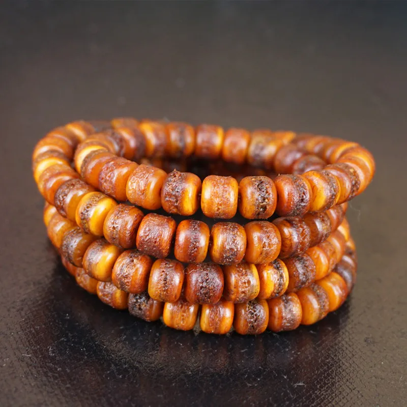 108 Buddhist prayer beads antique-style assorted collectibles yak bone bracelet necklace