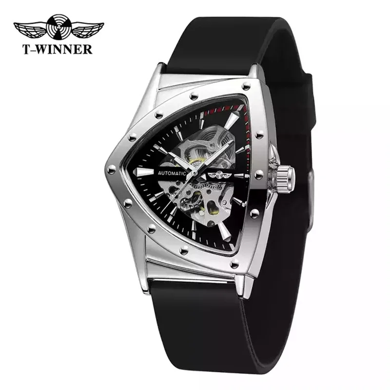 

Free Shipping OUTLETSNew winner European American Style Men's Fashion Casual Hollow Triangle Automatic Mechanical Watch