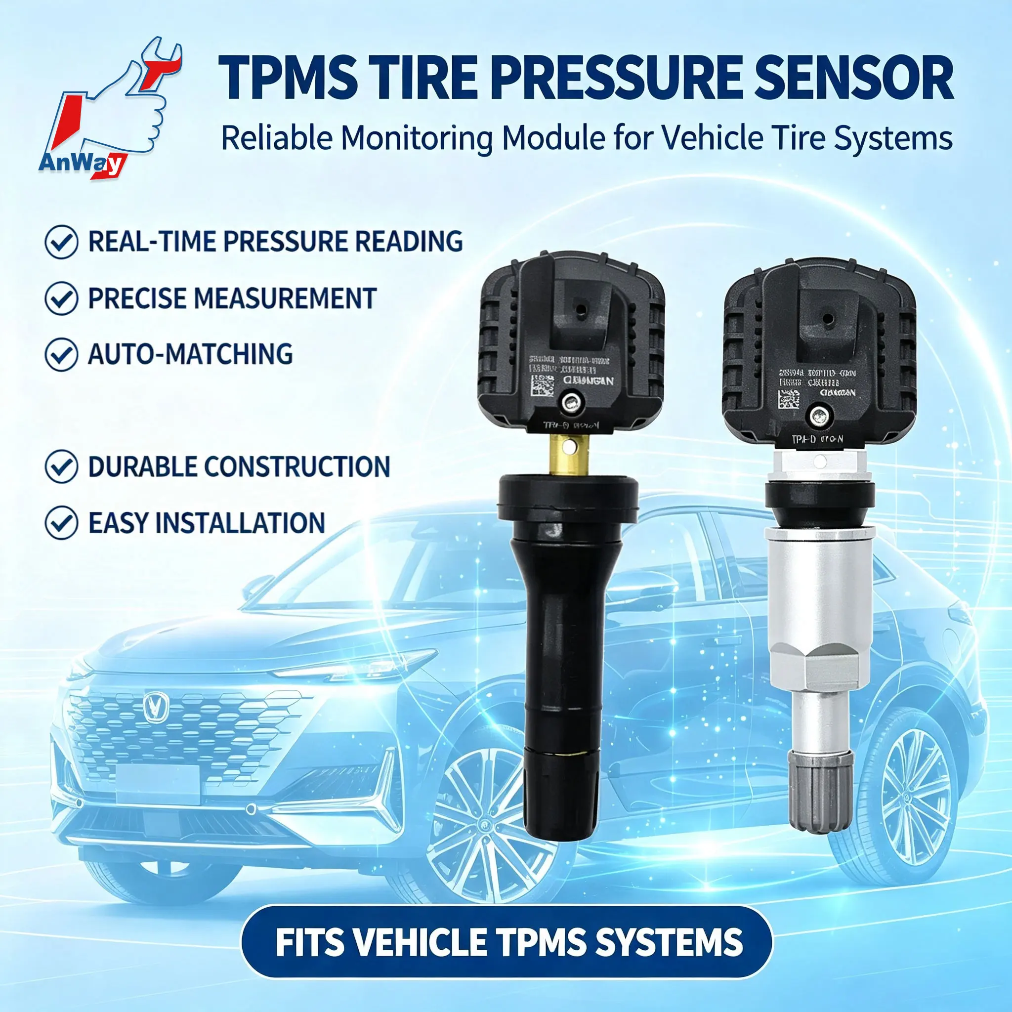 Capteur de pression des pneus sur mesure pour Changan UNI-K 2021-2026, système de surveillance des pneus de remplacement, capteur TPMS à apprentissage automatique