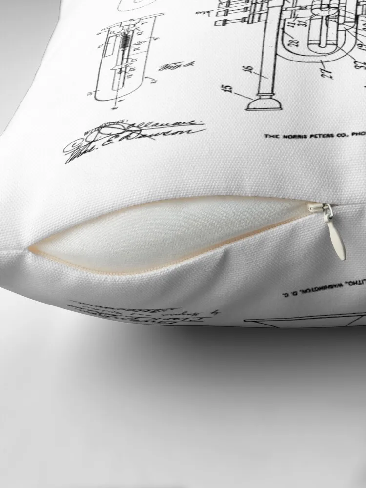 Trumpet Vintage Patent Trumpetist Drawing Print Throw Pillow Cushions For Sofa Marble Cushion Cover New year luxury decor Pillow