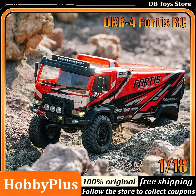 Hobby Plus 1/18 DKR-4 Fortis RC Off-Road Truck 4WD Electric RC Car Powerful Motor Openable Container Shell For Adult Hobbyis