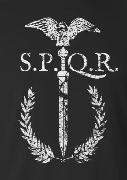 SPQR الروماني Gladius النسر روما الإمبراطورية الفيلق المصارع شعار تي شيرت 100% القطن س الرقبة الصيف قصيرة الأكمام عادية قميص رجالي #1