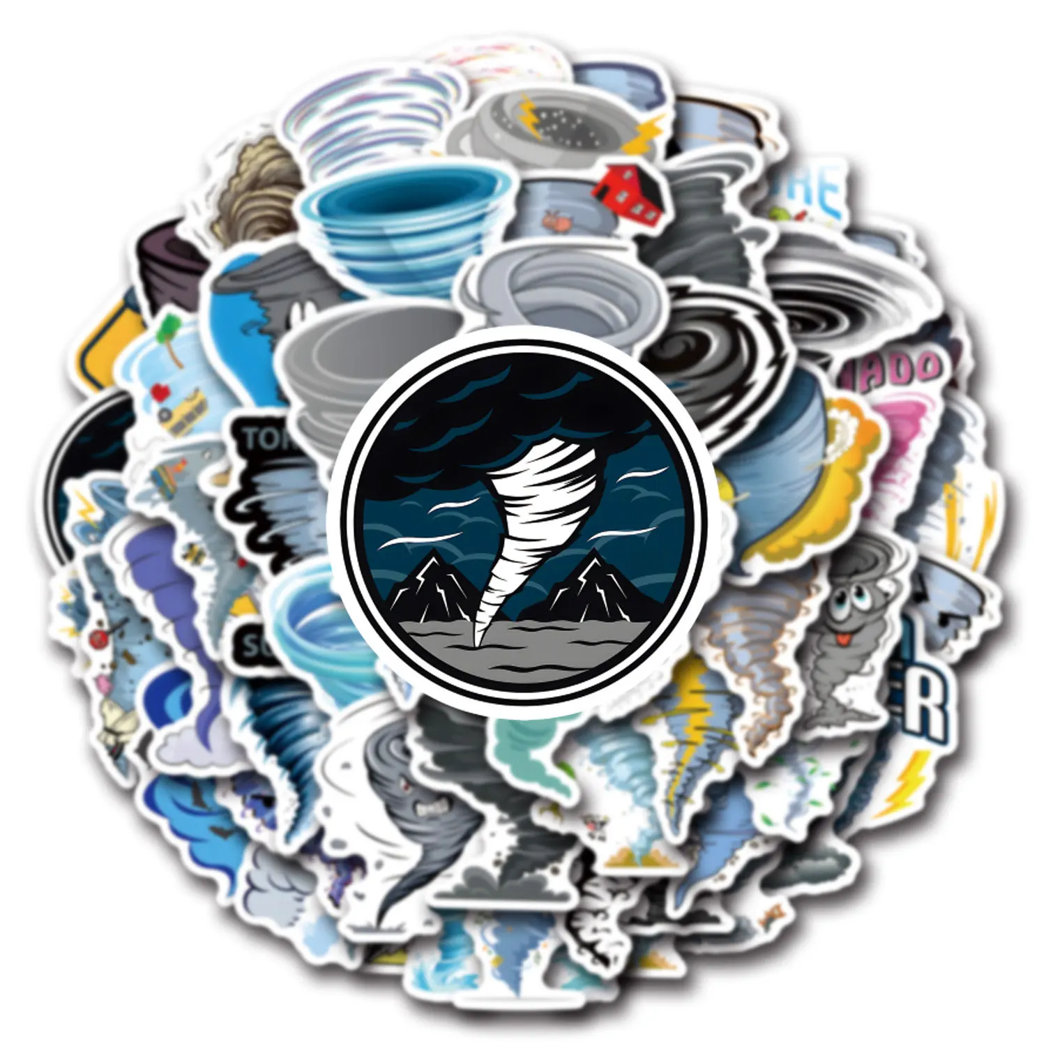 

10/55PCS Cool Tornado Cartoon Stickers Aesthetic DIY Skateboard Bike Suitcase Freezer Motorcycle Waterproof Graffiti Decals Toys
