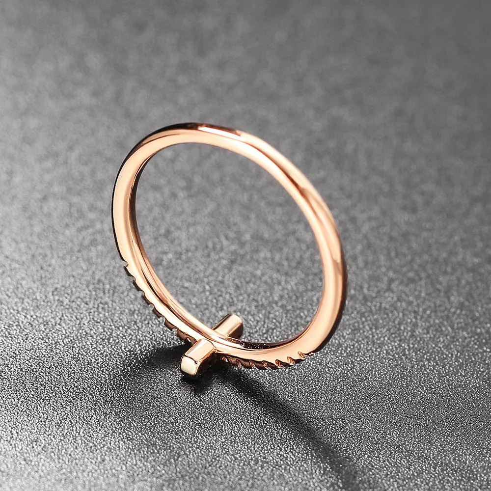 Korean Fashion Cross Crystal Rings For Women Girls Thin Dainty Women\'s Ring Finger Jewelry Daily Kpop Accessories Gift 2022 R715