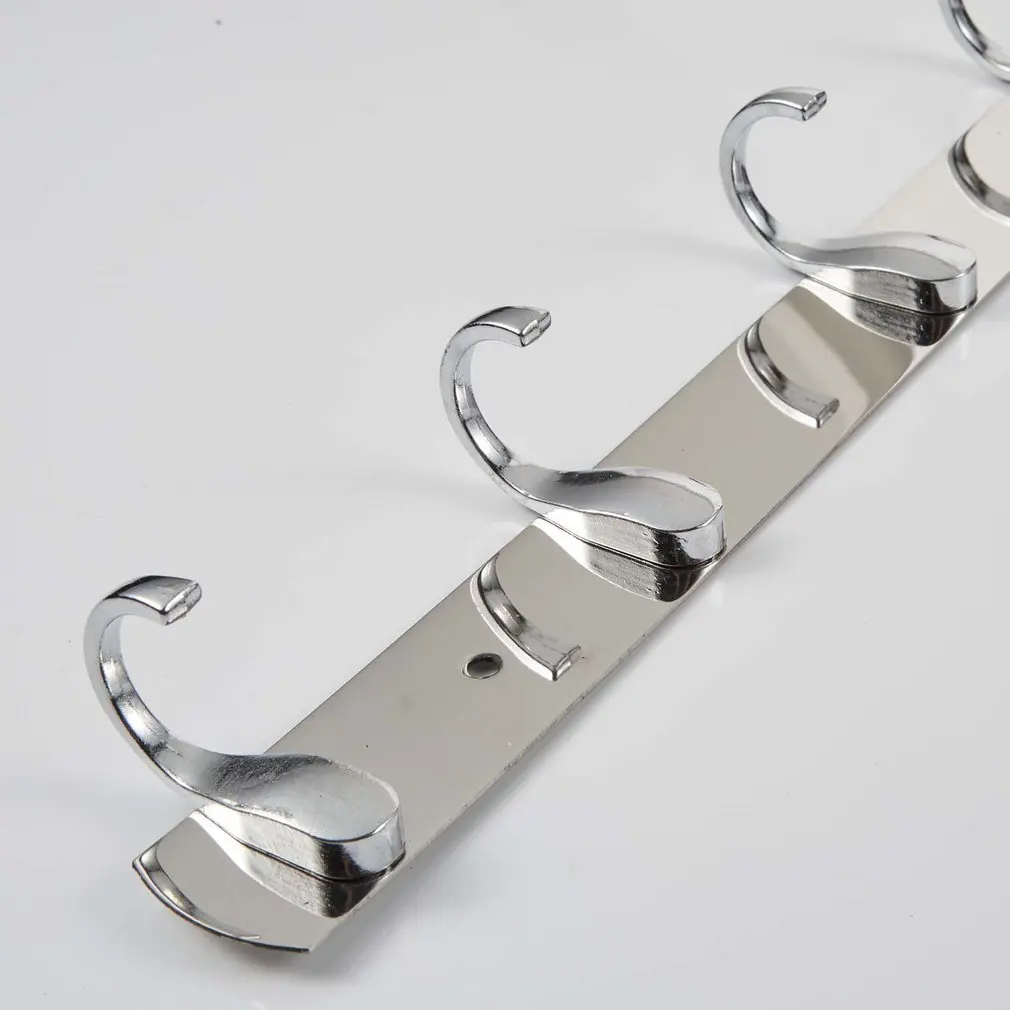 Gancho de Metal Universal para llave de pared, percha de acero inoxidable, 5 ganchos