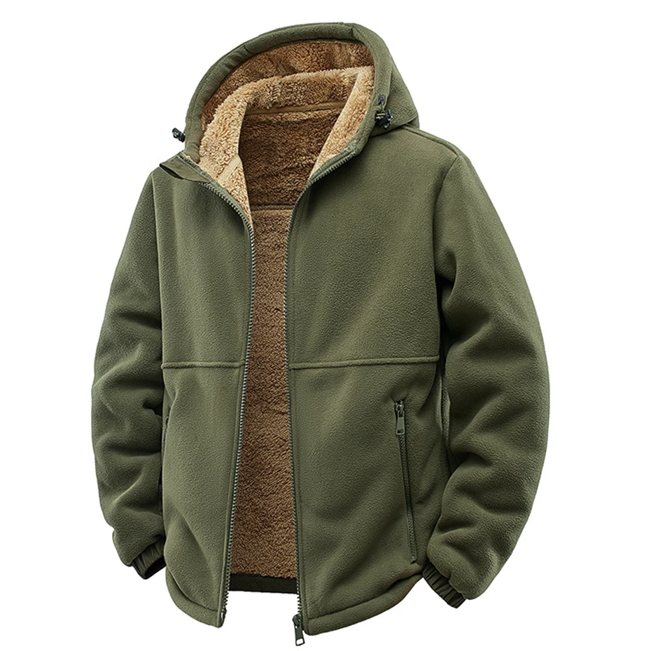 Autumn Winter Fleece Jacket Men Fashion Casual Polar Fleece Jacket Coat Male Bing Size Warm Jackets