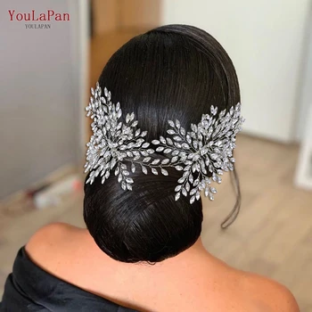 YoulaPan-Rhinestone Headwear para Mulheres, Casamento Noiva Pente, Dama De Cabelo, Festa Headband, Handmade Cabelo Acessórios, HP392