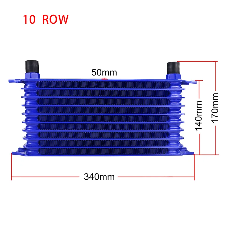 

10 ROW AN-10AN UNIVERSAL ENGINE TRANSMISSION OIL COOLER BLUE